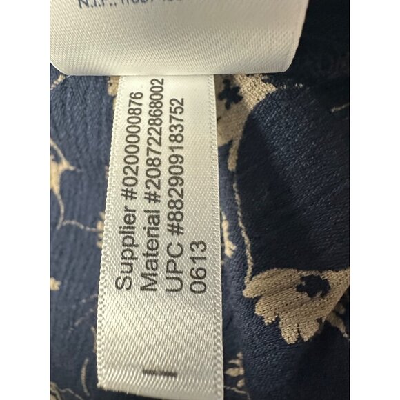 NEW Chaps Plus Size Floral Peasant Blouse 2X Navy Cream Long Sleeve Top Boho - Picture 10 of 10